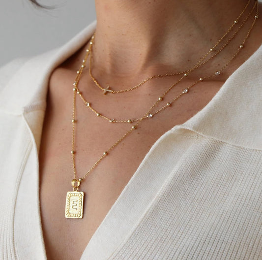 The Pave Side Cross Necklace