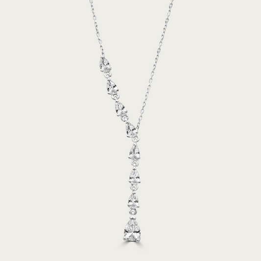 The Graduated Dangling Pear Stone Necklace