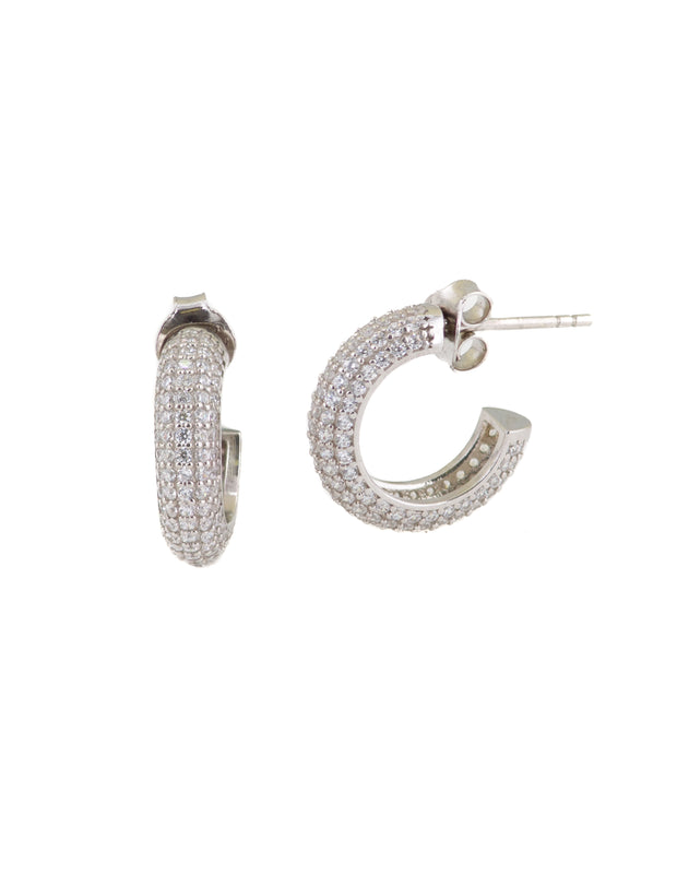 Small Pave Hoops Earrings