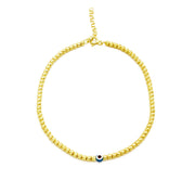 The Diamond Cut Beaded Evil Eye Anklet