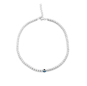 The Diamond Cut Beaded Evil Eye Anklet