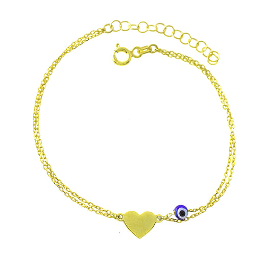 The Mini Heart Bracelet with Evil Eye