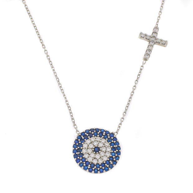 The Large Evil Eye and Cross Necklace