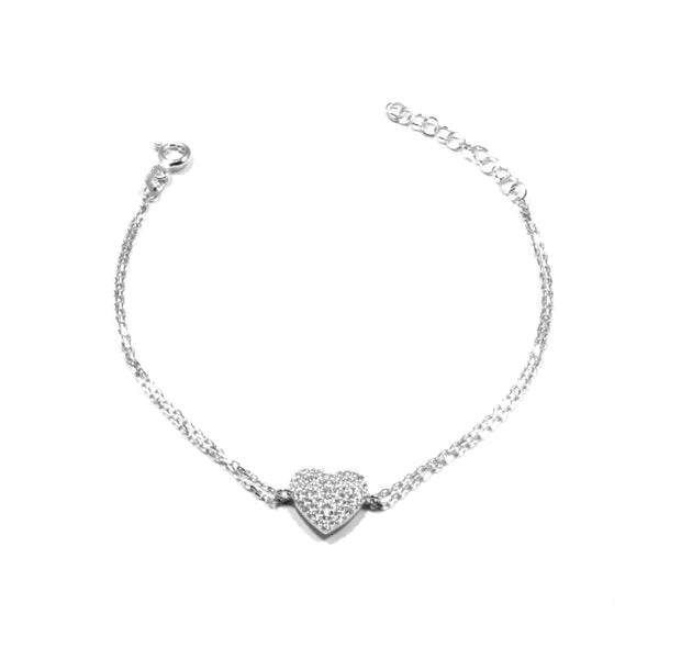 The Simple Pave Heart Bracelet